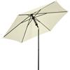 Outsunny Ombrellone da Giardino 2.7x2.5 m in Poliestere e Metallo a 6 Stecche con Tettuccio Inclinabile a 45°, Beige e Nero
