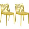 HOUSE COLLECTION, SEDIE MATRIX IN POLIPROPILENE, SENZA BRACCIOLI, DESIGN IMPILABILE, GIALLO (BCA159X2)