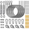 Duerer Kit fissaggio per tenda a vela ombreggiante 52 pezzi, 304 Acciaio Inox Installazione Accessori hardware per Vela Parasole da giardino Triangolare e Rettangolare, con M6 Tenditore + 2m filo