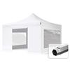 TOOLPORT 4x4m Gazebo Pieghevole PVC 850 ignifugo con Laterali (finestre panoramiche), Professional 40mm Alluminio, Bianco