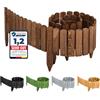 Garronda Rollborder bordure per aiuole e prato recinzione staccionata in legno flessibile 200 cm bordatura da giardino esterno delimitatore aiuole GD-0046 (Marrone Scuro Altezza: 20 cm)