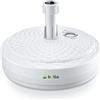 botle Supporto per ombrellone, bianco, in plastica, forma rotonda, per giardino, terrazza, spiaggia, in rattan, riempito con sabbia, acqua o ghiaia, bandiera