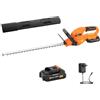 Outsunny Tagliasiepi a Batteria 18V, Taglia Siepi da Giardino con Batteria da 2Ah, Caricatore, Lama a Doppia Azione 51cm per Rami Arbusti Rametti, Arancione