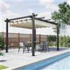 Devoko Gazebo Pergola 3x4,Gazebo Esterno Resistente,Pergolato da Giardino UV50+,Pergola Bioclimatica per Arredo Giardino Terrazzo,Beige