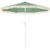 Outsunny Ombrellone da Giardino 2.6x2.4 m Inclinabile con Frange, Ombrellone da Esterno con Manovella e Palo a 2 Sezioni, Ombrellone da Terrazza Patio a 8 Stecche in Poliestere, Protezione UV, Verde