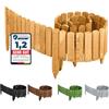 Garronda Rollborder bordure per aiuole e prato recinzione staccionata in legno flessibile 200 cm bordatura da giardino esterno delimitatore aiuole GD-0046 (Marrone Chiaro Altezza: 40 cm)