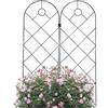 Generic Traliccio da giardino in metallo per piante rampicanti, traliccio per piante rampicanti in ferro nero resistente, supporti per piante rampicanti, pannelli a griglia per viti, cetrioli, fiori di rosa,