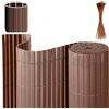Eulenke Canniccio in PVC Paravista Giardino, 120 x 500 cm, Tre Rinforzi a Coste, Recinzione Privacy con Fascette per Cavi, doghe Interne rinforzate, Protezione Privacy Balcone, Marrone