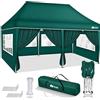 tillvex Gazebo 3x6m da Giardino | Gazebo pieghevole regolabile in altezza | Tenda Pop up impermeabile da protezione UV 50+ | Tenda Padiglione + Sacca di Trasporto (Verde - con 6 pannelli laterali)