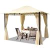 TOOLPORT Gazebo da Giardino 3x3 m - con 4 teli laterali - tetto in poliestere ca. 180g/m² color crema