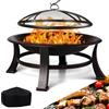 TLGREEN Braciere da Esterno, Braciere Barbecue da Giardino in Look Retrò | Ø 76 cm Bracieri per il Giardino con Parascintille e Griglia, Stabile e Funzionale, per Fuoco e Riscaldamento