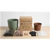 I GIARDINI DI GIULIA - Kit Rinvaso Completo per Piante Verdi da Interno 7 Accessori con Coprivaso Design 20cm Facile per Principianti (Vaso verde rosmarino)