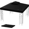 COSTWAY Tetto di Ricambio per Gazebo da Giardino Copertura di Ricambio Gazebo 3 x 3 m (Nero)