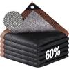 Generico 60% Telo Ombreggiante Occhiellato, Rete Ombreggiante Nero, 2x2m 3x4.0m 4x6m 5x5m 6x8m Tenda da Sole Privacy, Resistente ai Raggi UV, per Giardino/Serra/Balcone/Pergola/Cortile/Pollaio(3 x 4.0 m)