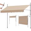 LIFERUN Tenda da Sole, Tenda da Balcone Avvolgibile a Barra Quadra con Manovella, Regolabile in Altezza, 300 x 120 cm, Beige