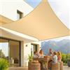 KESSER® Tenda a vela, parasole, paravento | Tessuto HDPE | idrorepellente e antivento, robusto e stabile per ombreggiare il giardino, balcone o il terrazzo, Crema, 2x3m