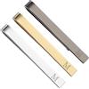 PATIKIL 3Pcs Fermacravatte Uomo, Acciaio Inossidabile Lettera M Fermacravatte Set Uomo Con Scatola Regalo Per Matrimonio Festa Del Papà, Argento/Oro/Nero