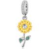 Amuefer Girasole Charm Compatibili Bracciale Collana, Argento Sterling Ciondolo Compleanno Natale Gioielli Regali per le Donne Moglie Amici