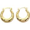 jewellerybox Orecchini Creole a Triplo Cerchio Spirale in Oro 9kt