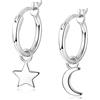 KALVICA Orecchini in Argento Sterling 925 Orecchini Pendenti Cerchio Donna Orecchini a Cerchio Stella e Luna piccoli orecchini a cerchio piccoli e carini Regalo per il compleanno