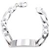 Damiano Argenti Bracciale in Argento Massiccio 925 Catena Grumetta con Fascia Personalizzabile, Incisione Inclusa Argento