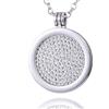 Morella Collana Donna 70 cm Acciaio Inossidabile con Coins Moneta amuleto Ciondolo Rotondo 33 mm placca Rotonda di zirconi Argento Brillante in Sacchetto di Velluto