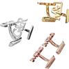 Albertband Gemelli Personalizzati con Alfabeto A-Z Inciso - 2 Pezzi per Uomo, Festa d'Affari, Natale, Sposo, Migliore Uomo, Compleanno