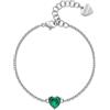 S'Agapõ Bracciale Donna in Acciaio e Zirconi con Simbolo Cuore | Collezione Dazzly - SDZ71