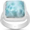Silver Palace Anello da donna in argento Sterling 925 Larimar a forma di cuscino naturale, Metallo, Larimar