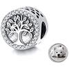 LONAGO Fascino Fotografico Personalizzato 925 sterline Argento Immagini Personalizzate Charm con Perline Europeo In Forma Bracciale (Albero della vita)
