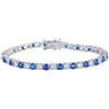 Generic BRACCIALE TENNIS IN ARGENTO 925 CON E ZIRCONI BIANCHI E BLU ZAFFIRO