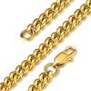 GOLDCHIC JEWELRY Collana uomo oro a catena cubana 6mm, collana a catena oro per uomo 55cm, collana uomo acciaio inossidabile, girocollo oro regalo per uomo