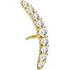 PIERCINGLINE Piercing per orecchio a vite in oro 14 carati con filettatura esterna MOISSANIT arco, Oro 14 carati (585), Moissanite