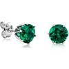 Orovi Orecchini Donna Oro Bianco 14KT Orecchini a Lobo con Smeraldi verde rotondi, gioiello anallergico confezionato in un elegante astuccio portagioie