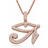 ICEDIAMOND Collana con ciondolo a forma di occhio di Horus con diamante CZ a taglio brillante, placcato oro Egitto Occhio di Dio Gioielli con ciondolo Hip Hop per uomo Donna (Rose)