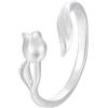 Lllunimon Anello alla moda in argento sterling S925 a forma di fiore, anello tulipano per donna, design di gioielli in stile pastorale, anello aperto e regolabile, regali di compleanno