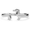 PERIMADE Anello impilabile in argento Sterling 925 a forma di cane bassotto, placcato oro, anello aperto per donne, non si ossida, regolabile, alla moda, regalo di compleanno o amicizia, Argento