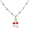 Sakrami Collana per Bambini in Argento 925 Ciliegina Smaltata Confezione Regalo Personalizzata - Collana per Nascita Comunione o Battesimo Kids Collection