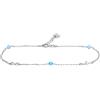 WearTravelers Cavigliera con Aereo e Simbolo dell'Infinito in Argento 925 e pietre azzurre - Cavigliera da Donna regolabile - Idea Regalo per chi ama viaggiare - Modello Capri