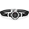 amorili - Bracciale in Corda con Bussola - Braccialetti Mare con Bussola - Bracciale Uomo Corda (Nero)