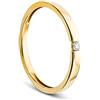 OROVI Orov, annello di fidanzamento da donna, solitario d'oro con diamante a 9 carati (375), con brillanti 0,03 crt e Oro giallo, 50 (15.9), colore: gold, cod. OR72257R50