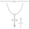 ZELYA Collana con ciondolo a croce in argento 925 per ragazze e ragazzi - 45-60 cm, collana per Comunione con croce, collana per bambini per Comunione e Battesimo, con scatola regalo e incisione, 45