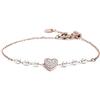 MARLU' Bracciale da donna in acciaio e pvd oro rosa cuore con cristalli e perle di Marlù, 15BR067R-W