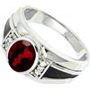 JEWELFORCE in pietra preziosa granato da Anello placcato argento uomo di tutte le dimensioni Gioielli fatti a mano JSR-1166AB_64 (20.4)