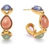 SINGULARU - Orecchini Drop Stones. Acciaio con Placcatura in oro 18 kt e Pietra naturale. Gioielli da donna.