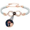 yrozvw Bracciale foto personalizzato Bracciale proiezione foto cuore argento 925 con immagine all'interno 100 lingue ti amo bracciale per le donne/coppia/cane