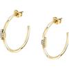 TRUSSARDI Orecchini Donna in Acciaio a Cerchio, Cristalli, Collezione T-LOGO, Regalo Amica - TJAXC83