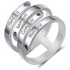 Jeweidea Anello Personalizzato Twist con 2/3/4 Nomi Inciso Pietre Personalizzate Anello Promessa per Donna Uomo Anelli Regolabili per Festa della Mamma San Valentino Compleanno (4 nomi)
