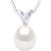 PEARLS & COLORS - Ciondolo di Perla coltivata d'Acqua Dolce - Qualità AAA+ - Oro 750 (18 carati) - Catena in regalo - Gioiello da donna