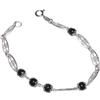 GENERICO Bracciale argento su coccu kokos sabegia portafortuna artigianato sardo unisex 19 CM